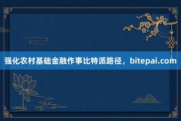 强化农村基础金融作事比特派路径，bitepai.com