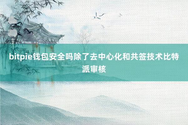 bitpie钱包安全吗除了去中心化和共签技术比特派审核