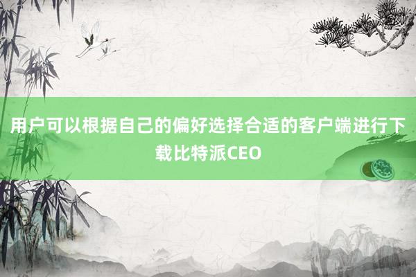 用户可以根据自己的偏好选择合适的客户端进行下载比特派CEO