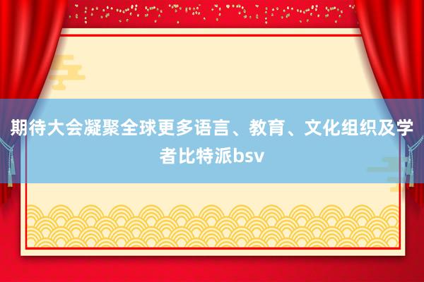 期待大会凝聚全球更多语言、教育、文化组织及学者比特派bsv