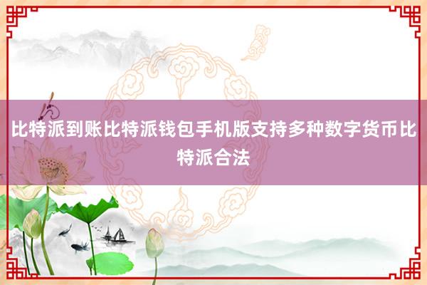 比特派到账比特派钱包手机版支持多种数字货币比特派合法