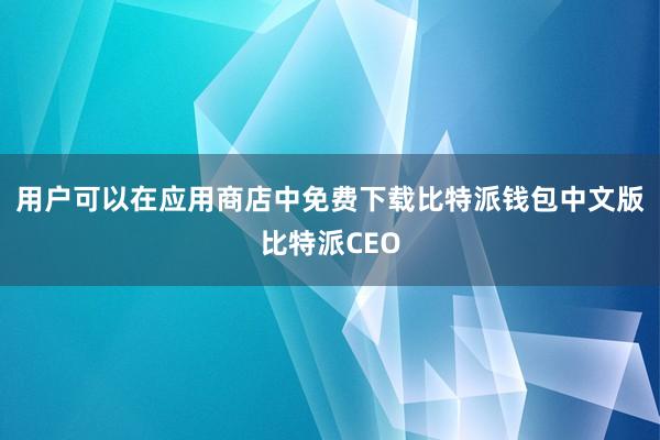 用户可以在应用商店中免费下载比特派钱包中文版比特派CEO