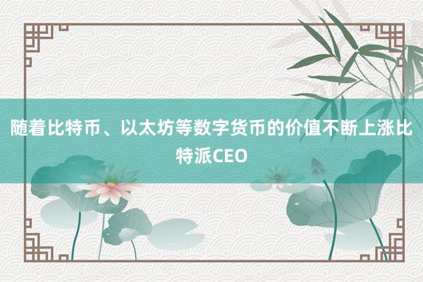 随着比特币、以太坊等数字货币的价值不断上涨比特派CEO