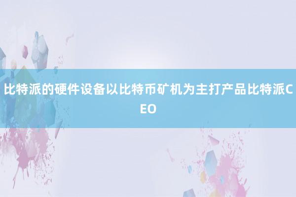 比特派的硬件设备以比特币矿机为主打产品比特派CEO