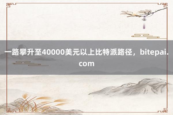 一路攀升至40000美元以上比特派路径，bitepai.com