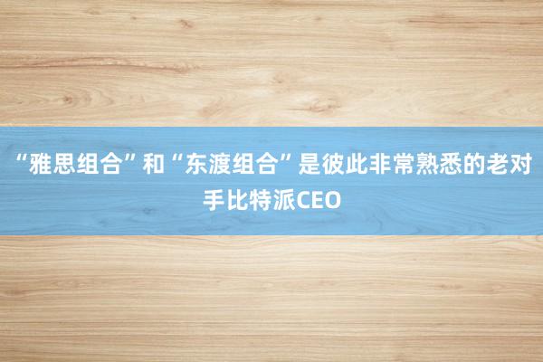 “雅思组合”和“东渡组合”是彼此非常熟悉的老对手比特派CEO