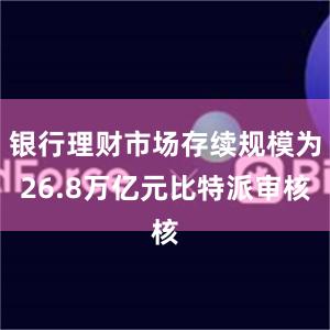 银行理财市场存续规模为26.8万亿元比特派审核