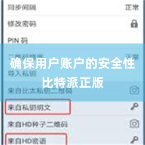 确保用户账户的安全性比特派正版