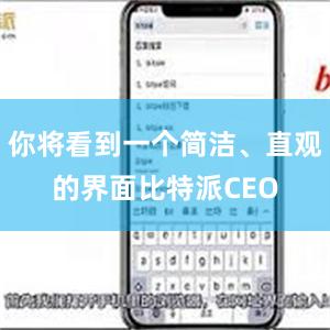 你将看到一个简洁、直观的界面比特派CEO