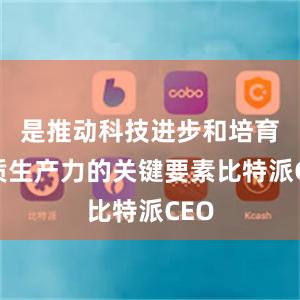 是推动科技进步和培育新质生产力的关键要素比特派CEO