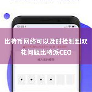 比特币网络可以及时检测到双花问题比特派CEO