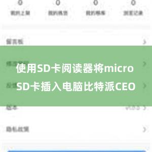 使用SD卡阅读器将micro SD卡插入电脑比特派CEO